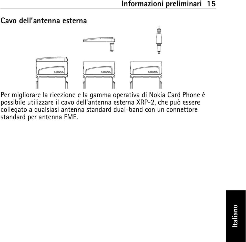 utilizzare il cavo dell antenna esterna XRP-2, che può essere collegato