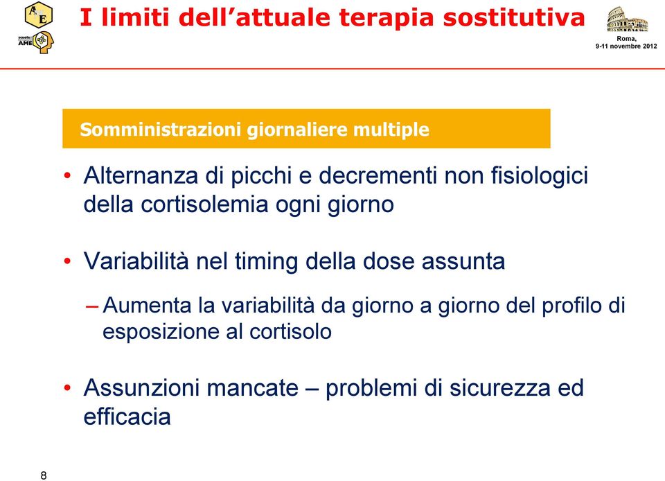 Variabilità nel timing della dose assunta Aumenta la variabilità da giorno a giorno