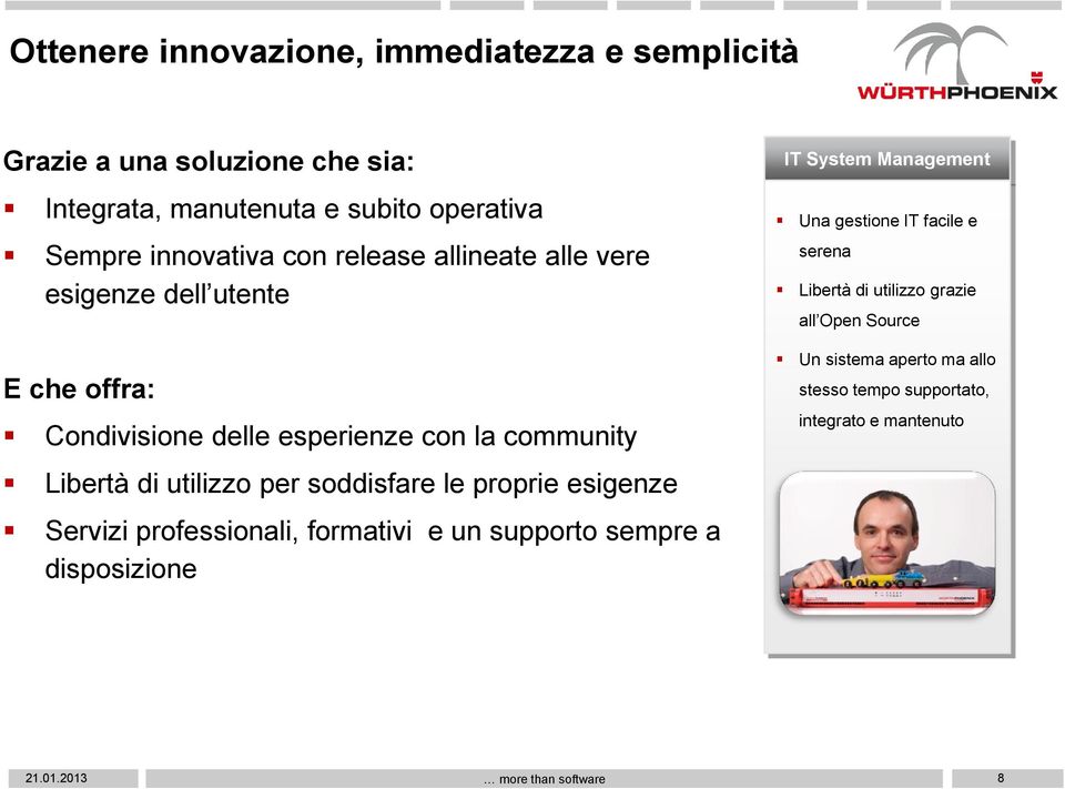 le proprie esigenze Servizi professionali, formativi e un supporto sempre a disposizione IT System Management Una gestione IT facile e serena