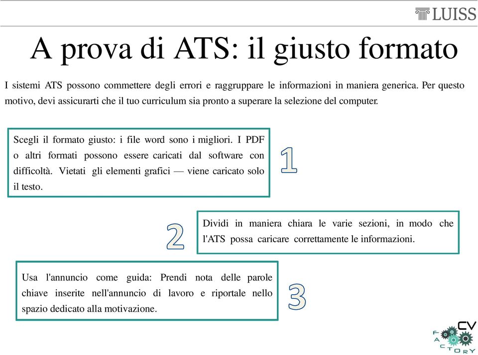 I PDF o altri formati possono essere caricati dal software con difficoltà. Vietati gli elementi grafici viene caricato solo il testo.