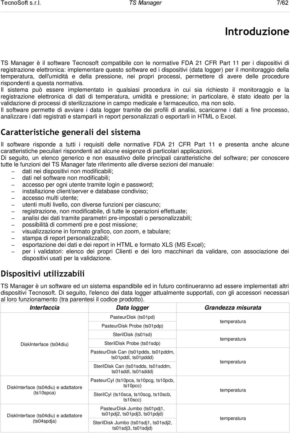 Il sistema può essere implementato in qualsiasi procedura in cui sia richiesto il monitoraggio e la registrazione elettronica di dati di temperatura, umidità e pressione; in particolare, è stato