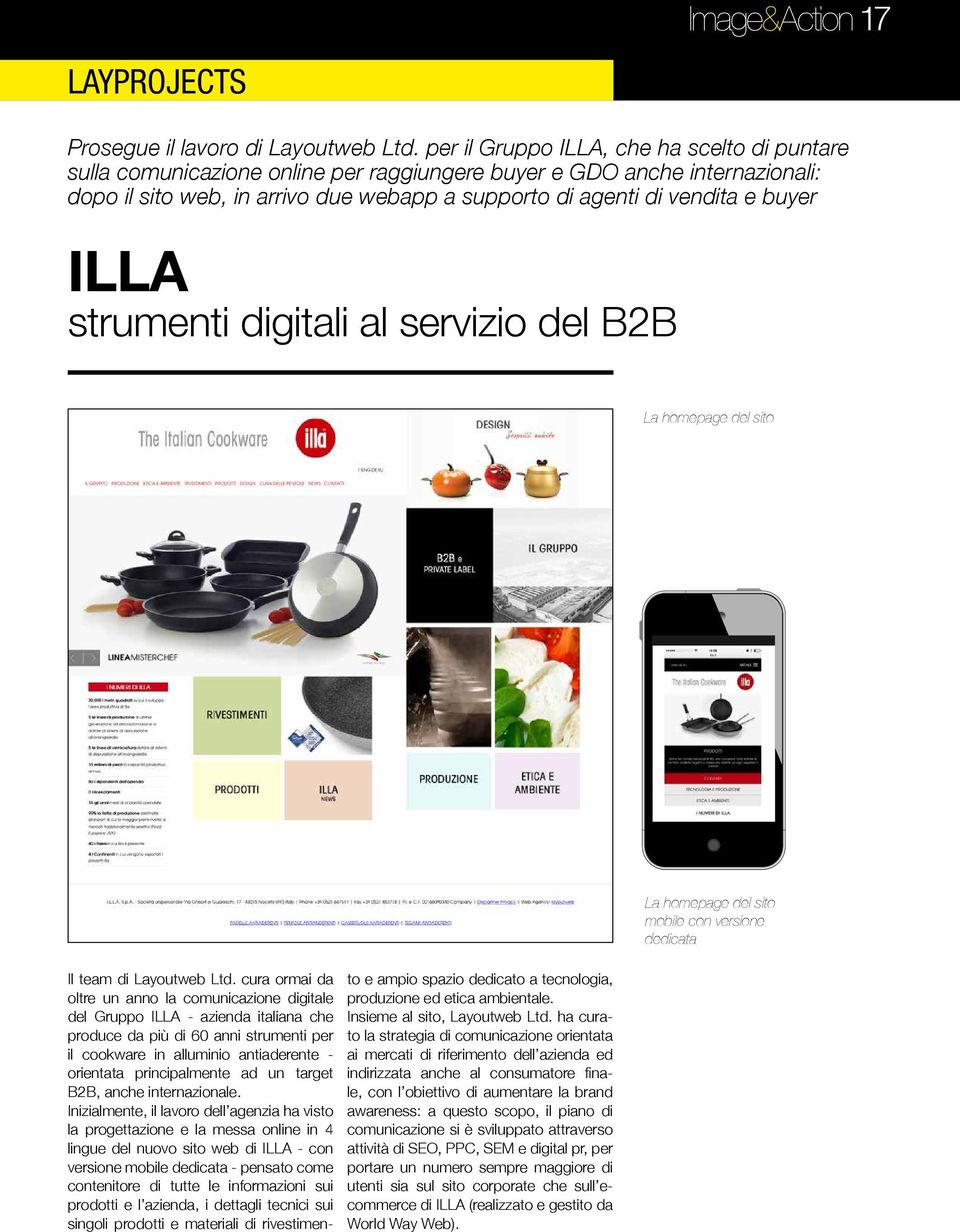 buyer ILLA strumenti digitali al servizio del B2B La homepage del sito Il team di Layoutweb Ltd.