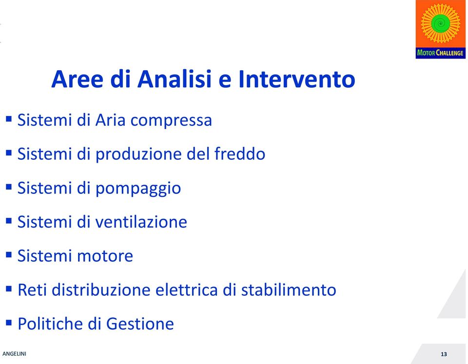 Sistemi di ventilazione Sistemi motore Reti