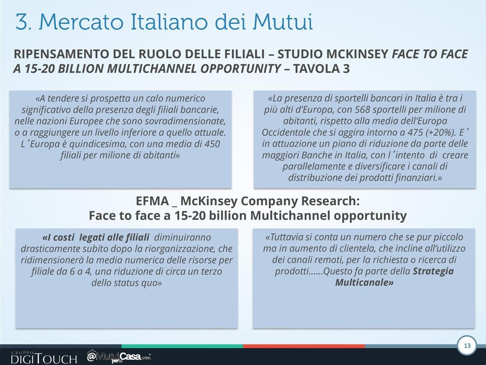 L Europa è quindicesima, con una media di 450 filiali per milione di abitanti» «La presenza di sportelli bancari in Italia è tra i più alti d Europa, con 568 sportelli per milione di abitanti,