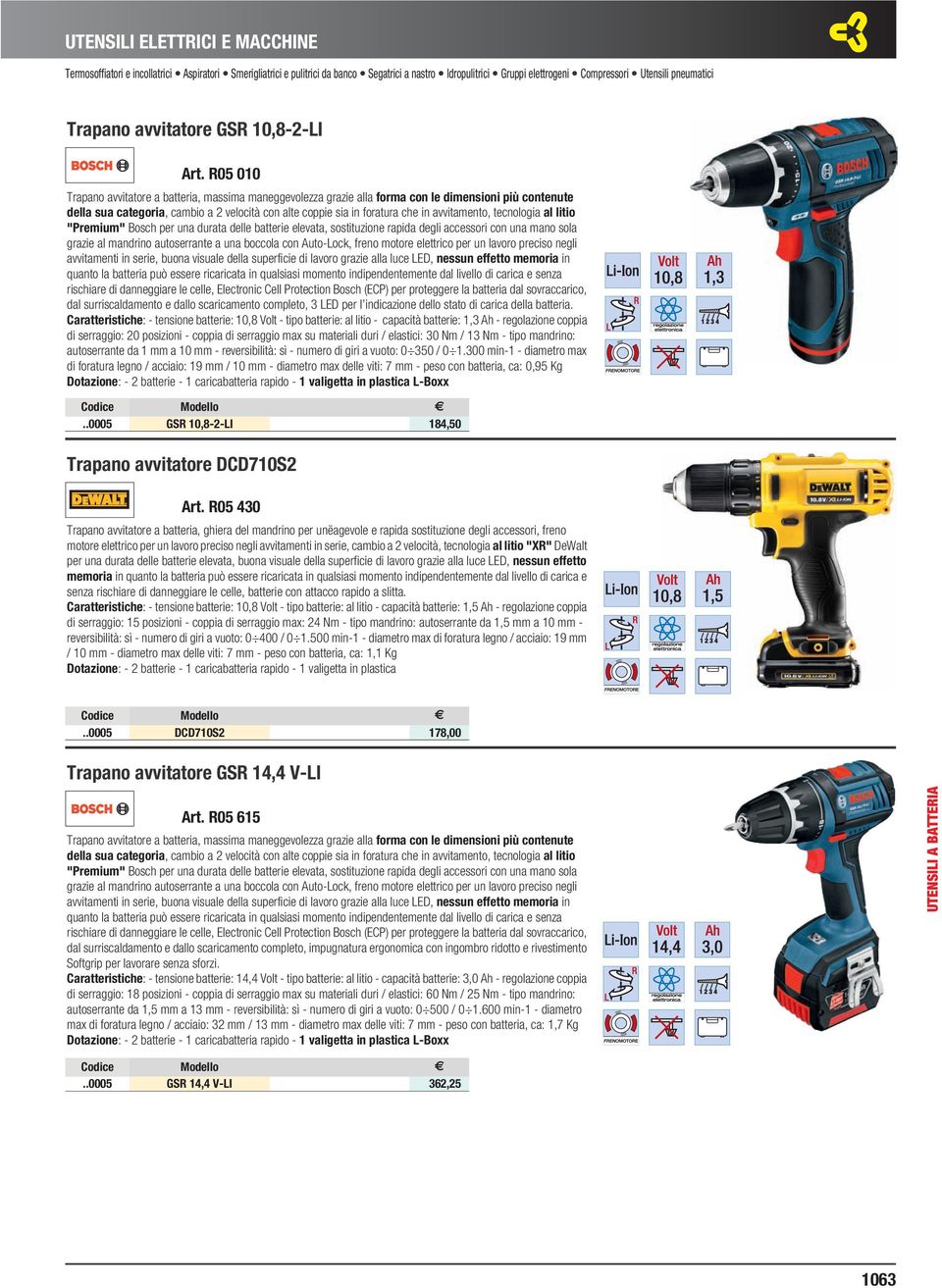 elettrogeni Compressori Utensili pneumatici Trapano avvitatore GSR 10,8-2-LI Art.