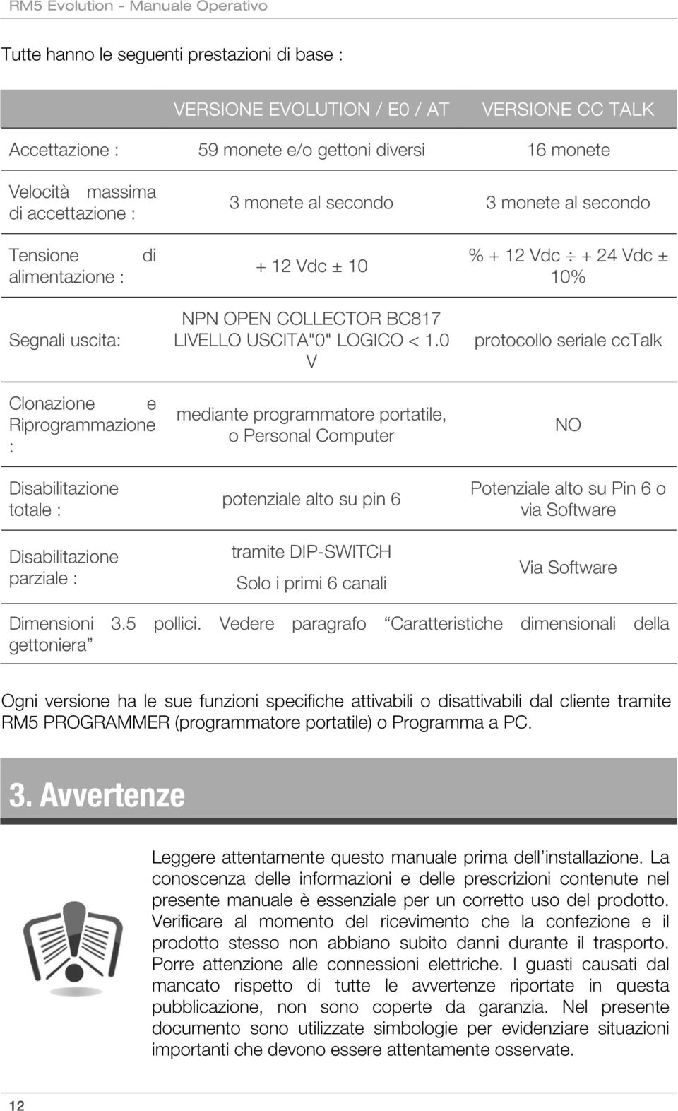 0 V protocollo seriale cctalk Clonazione e Riprogrammazione : Disabilitazione totale : Disabilitazione parziale : mediante programmatore portatile, o Personal Computer potenziale alto su pin 6