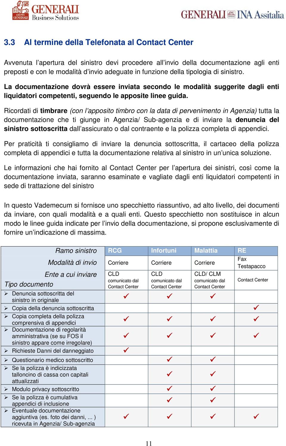 Ricordati di timbrare (con l apposito timbro con la data di pervenimento in Agenzia) tutta la documentazione che ti giunge in Agenzia/ Sub-agenzia e di inviare la denuncia del sinistro sottoscritta