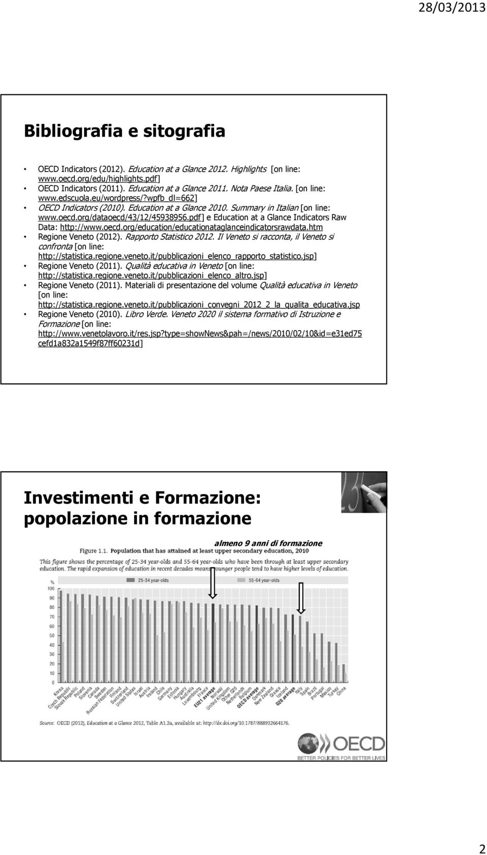 pdf] e Education at a Glance Indicators Raw Data: http://www.oecd.org/education/educationataglanceindicatorsrawdata.htm Regione Veneto (2012). Rapporto Statistico 2012.