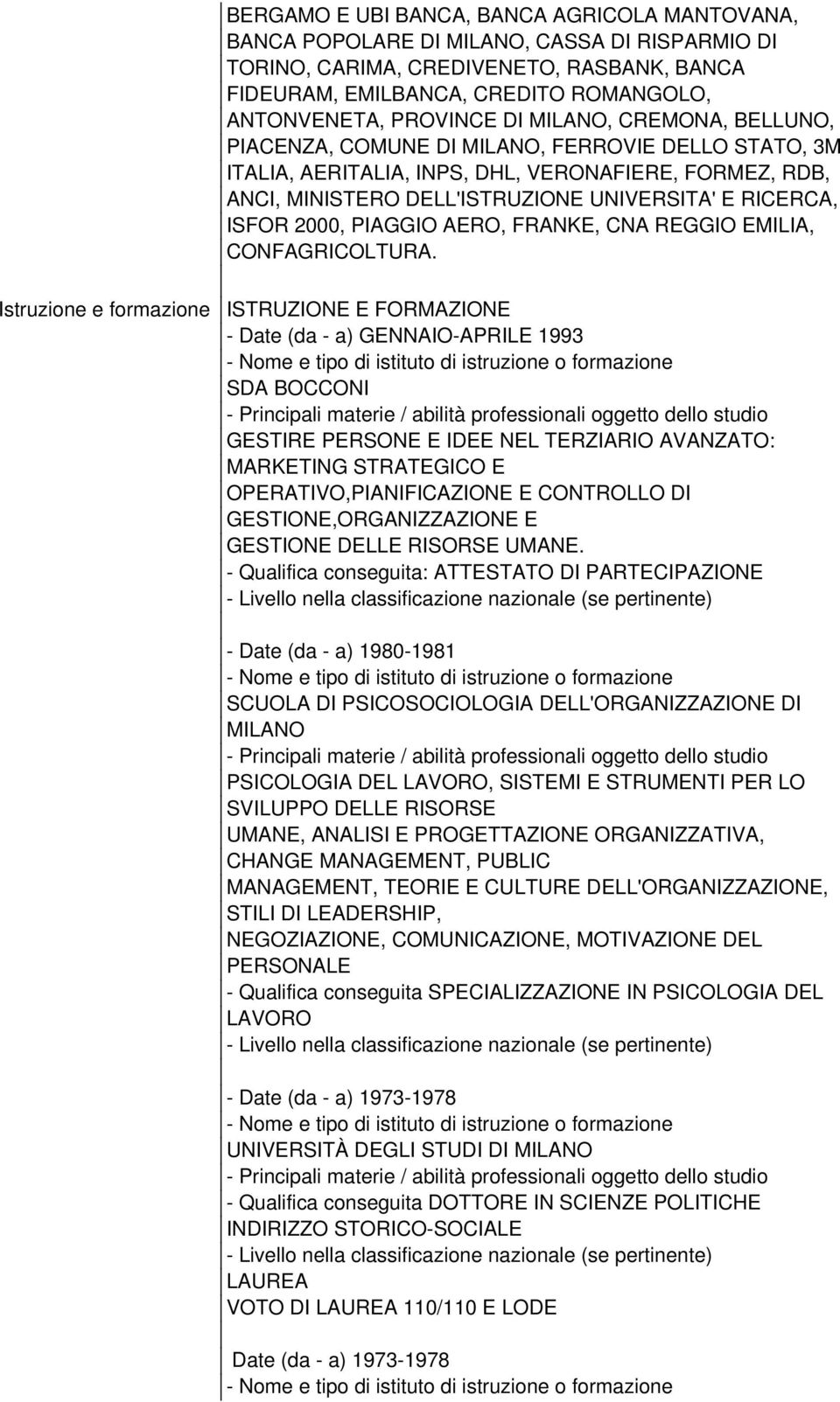 RICERCA, ISFOR 2000, PIAGGIO AERO, FRANKE, CNA REGGIO EMILIA, CONFAGRICOLTURA.