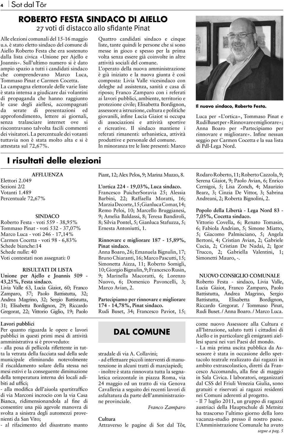 La campagna elettorale delle varie liste è stata intensa a giudicare dai volantini di propaganda che hanno raggiunto le case degli aiellesi, accompagnati da serate di presentazioni ed