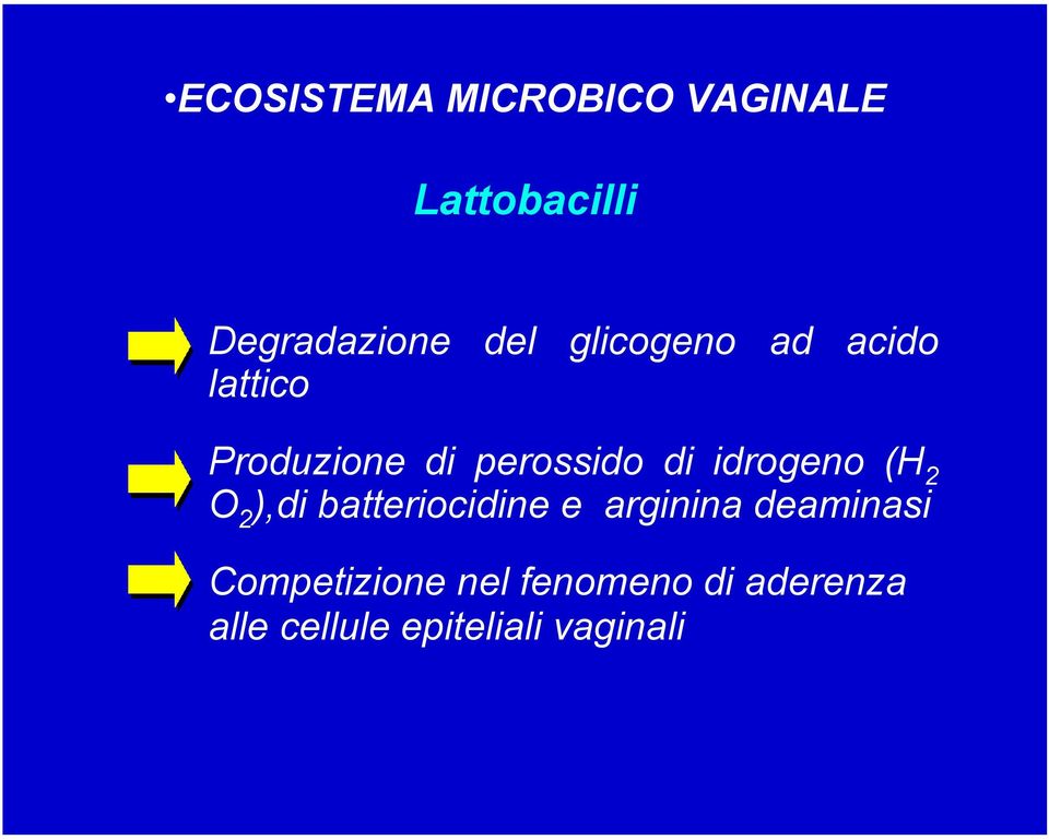 idrogeno (H 2 O 2 ),di batteriocidine e arginina deaminasi