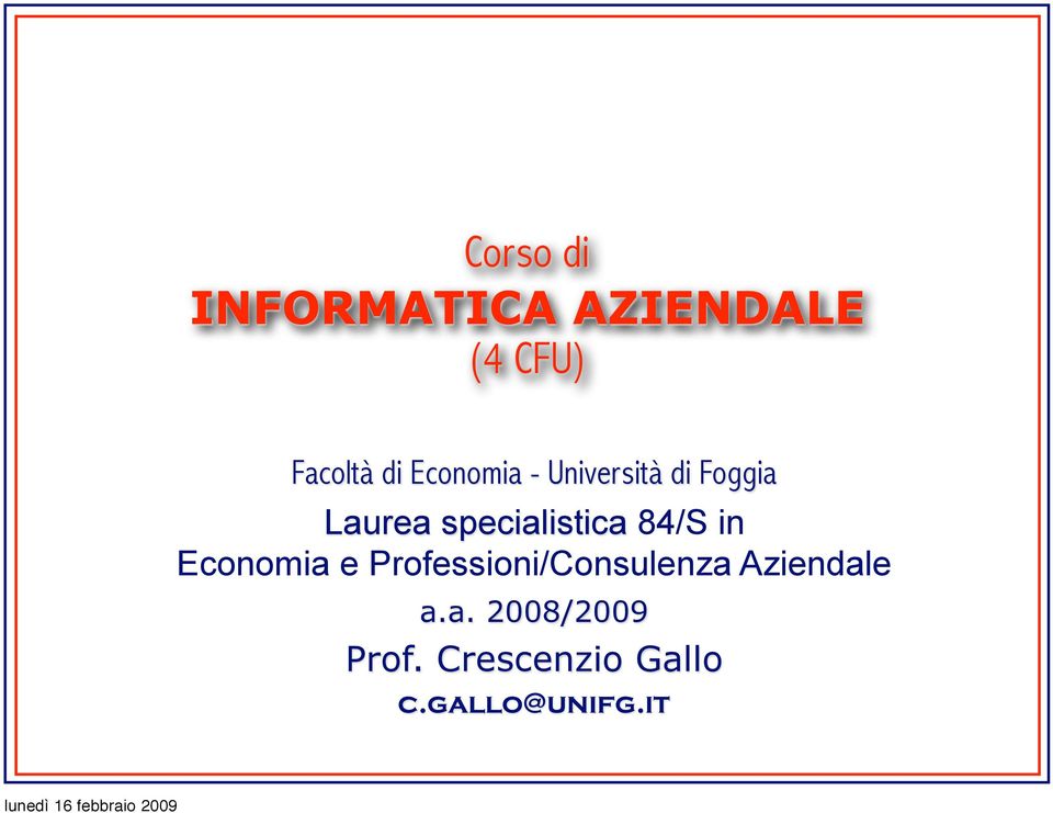 84/S in Economia e Professioni/Consulenza Aziendale