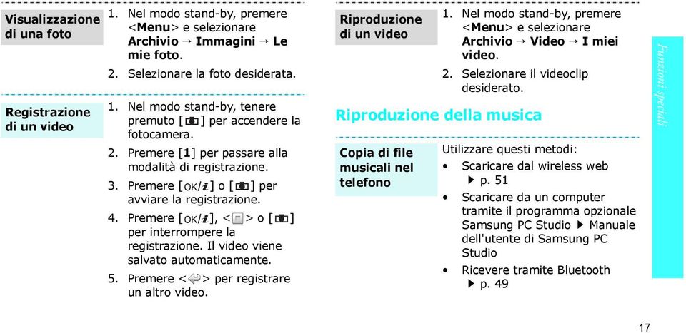 Il video viene salvato automaticamente. 5. Premere < > per registrare un altro video. Riproduzione di un video 1. Nel modo stand-by, premere <Menu> e selezionare Archivio Video I miei video. 2.