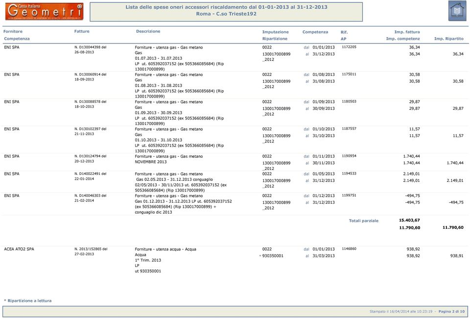 D130088578 del 01/09/2013 1180503 29,87 18-10-2013 01.09.2013-30.09.2013 LP ut. 605392037152 (ex 505366085684) (Rip _ al 30/09/2013 29,87 29,87 ) N.