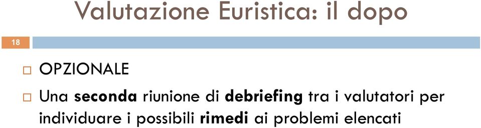 debriefing tra i valutatori per