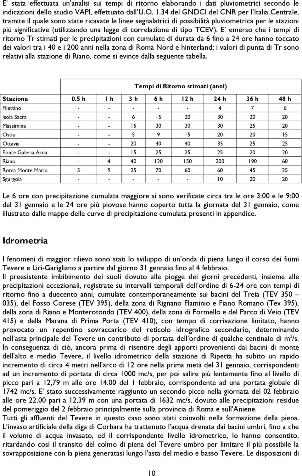 correlazione di tipo TCEV).