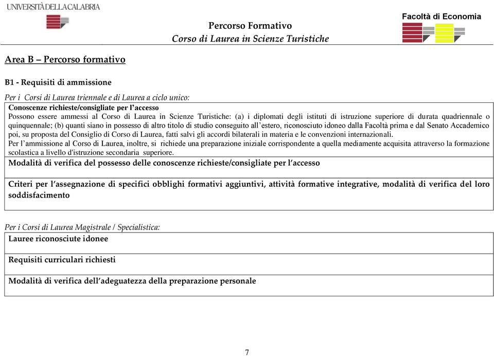 idoneo dalla Facoltà prima e dal Senato Accademico poi, su proposta del Consiglio di Corso di Laurea, fatti salvi gli accordi bilaterali in materia e le convenzioni internazionali.