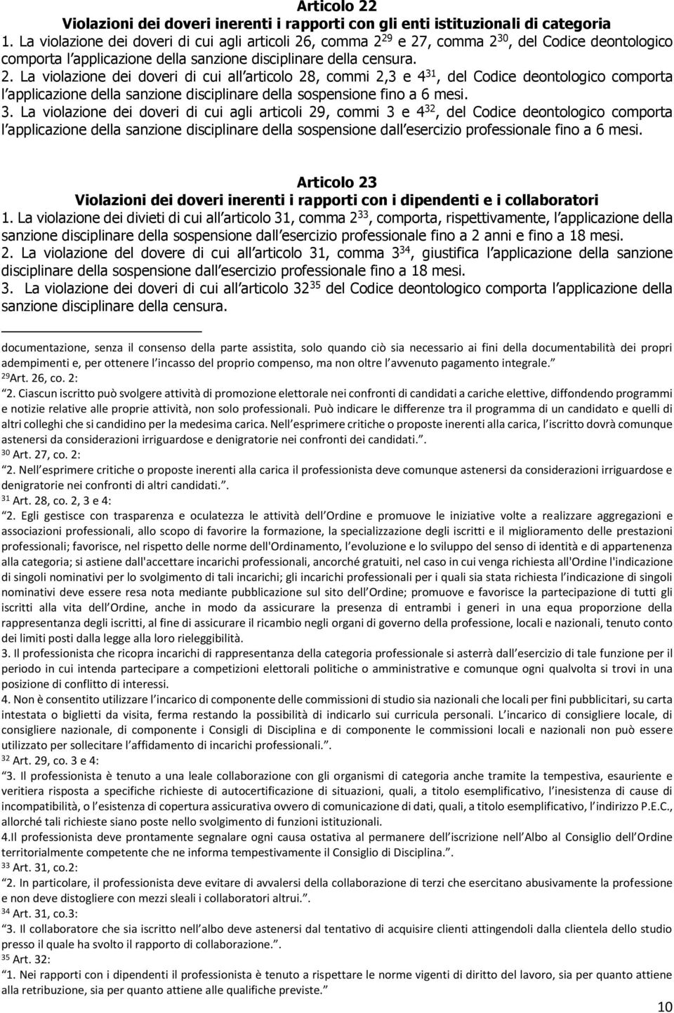 La violazione dei doveri di cui all articolo 28, commi 2,3 e 4 31