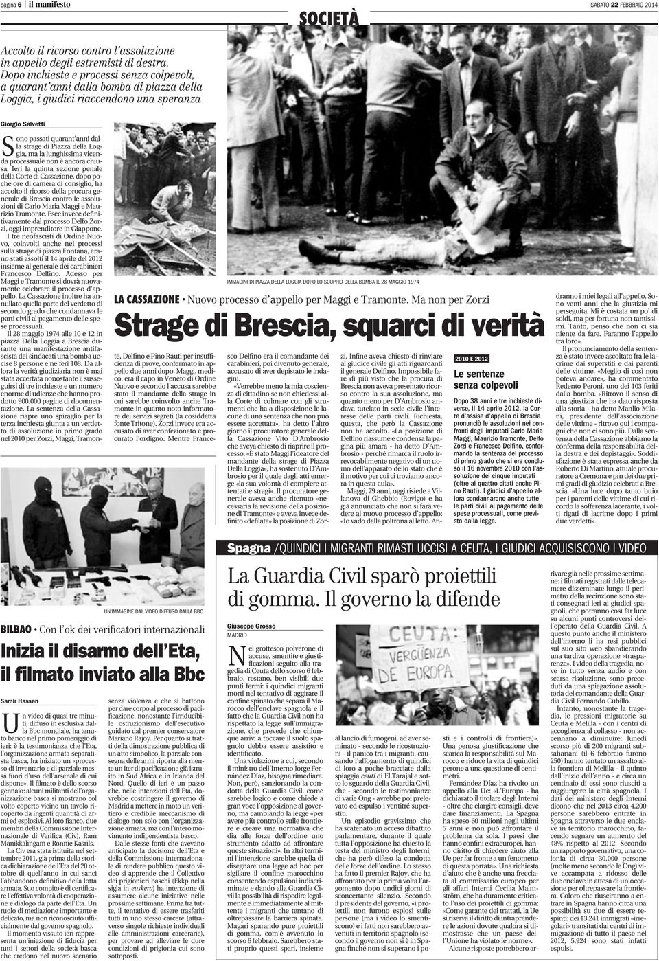 28 MAGGIO 1974 LA CASSAZIONE Nuovo processo d appello per Maggi e Tramonte.