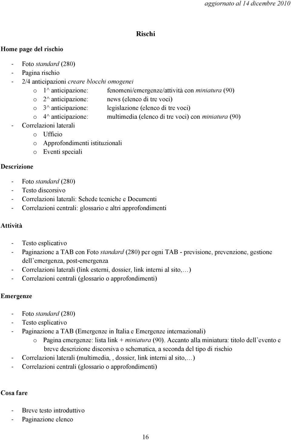 Approfondimenti istituzionali o Eventi speciali Descrizione - Foto standard (280) - Testo discorsivo - Correlazioni laterali: Schede tecniche e Documenti - Correlazioni centrali: glossario e altri