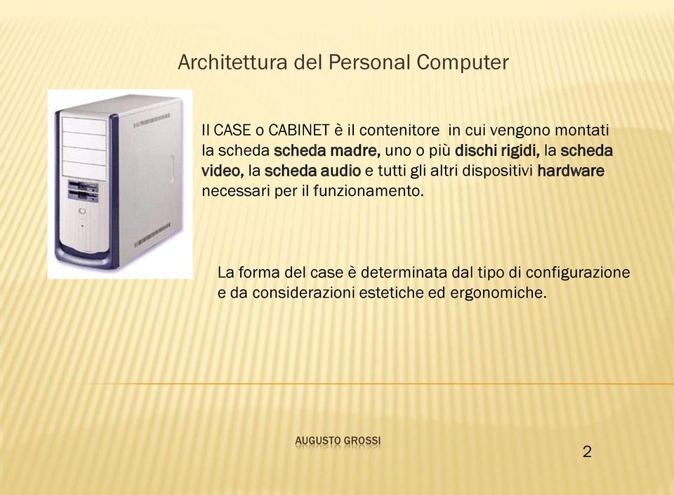 altri dispositivi hardware necessari per il funzionamento.