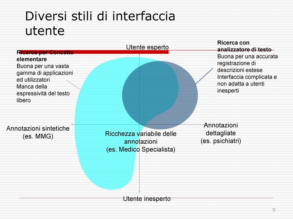 accurata registrazione di descrizioni estese Interfaccia complicata e non adatta a utenti inesperti Annotazioni