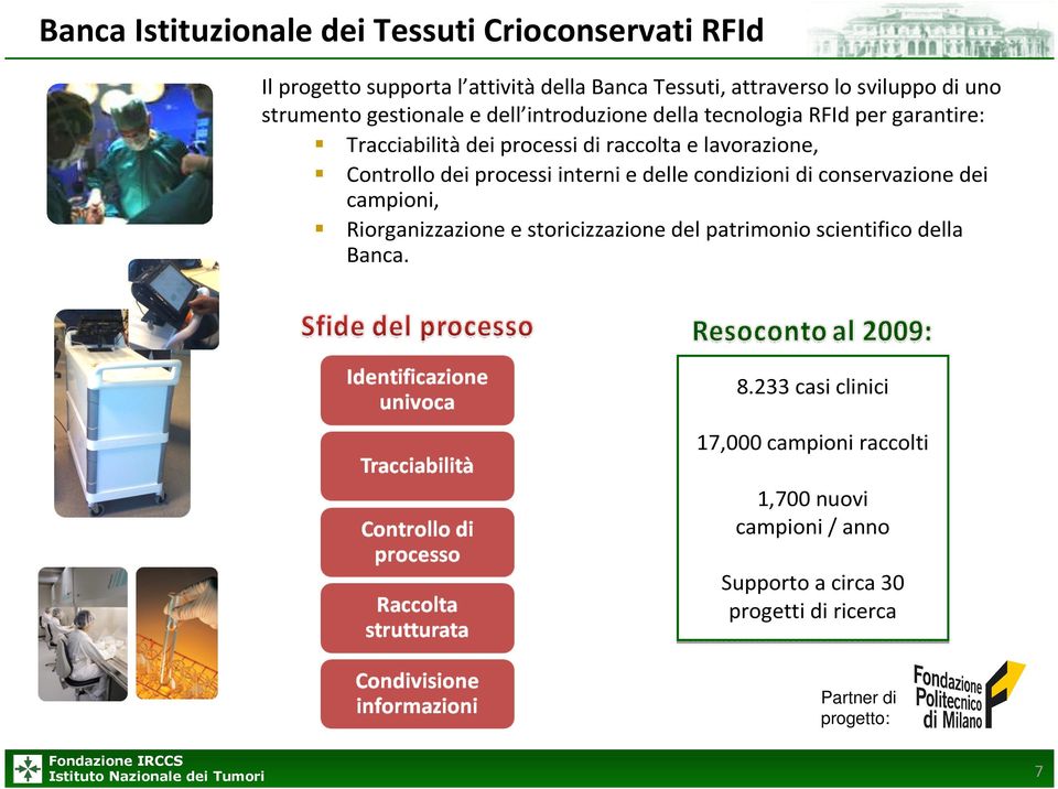 Controllo dei processi interni e delle condizioni di conservazione dei campioni, Riorganizzazione e storicizzazione del patrimonio