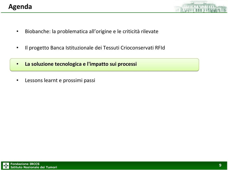 Tessuti Crioconservati RFId La soluzione tecnologica e