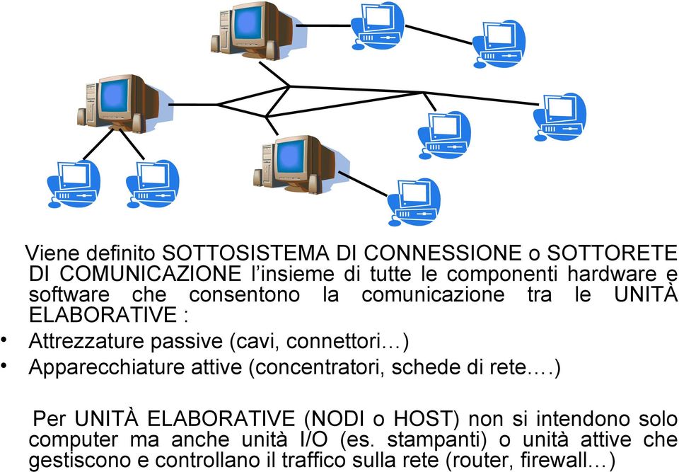 Apparecchiature attive (concentratori, schede di rete.