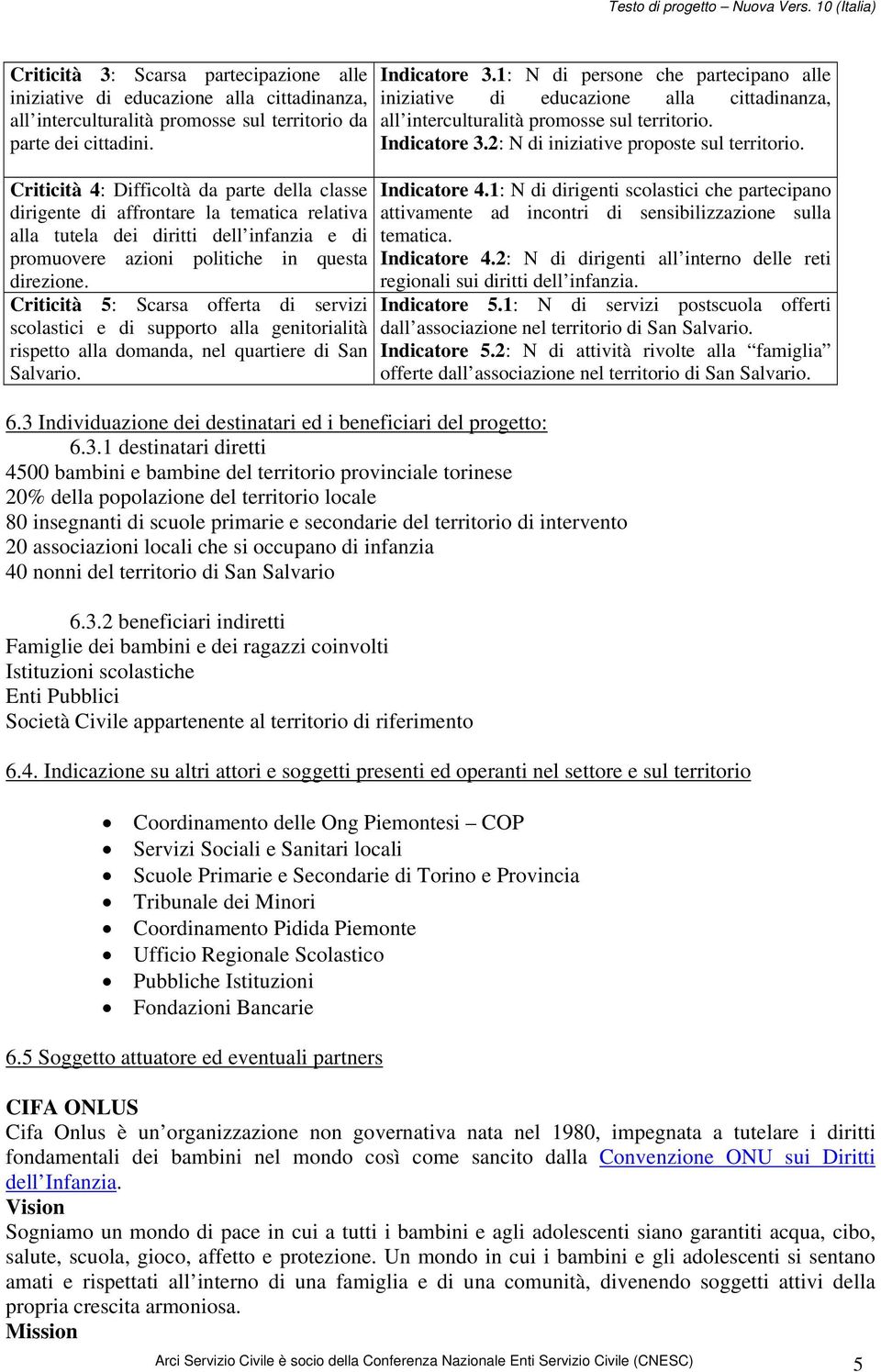 Criticità 5: Scarsa offerta di servizi scolastici e di supporto alla genitorialità rispetto alla domanda, nel quartiere di San Salvario. Indicatore 3.