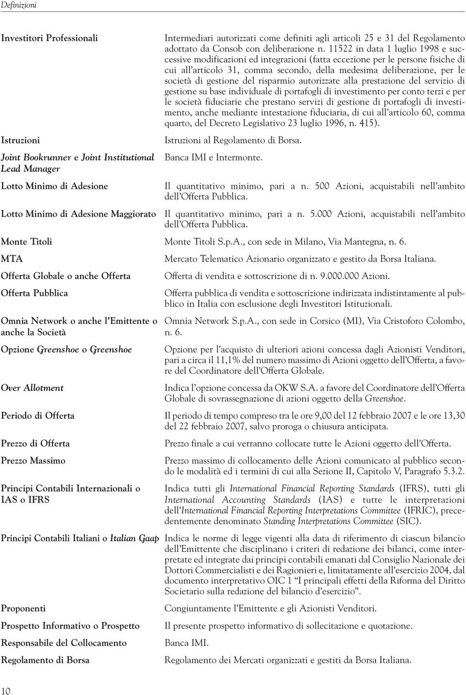 11522 in data 1 luglio 1998 e successive modificazioni ed integrazioni (fatta eccezione per le persone fisiche di cui all articolo 31, comma secondo, della medesima deliberazione, per le società di