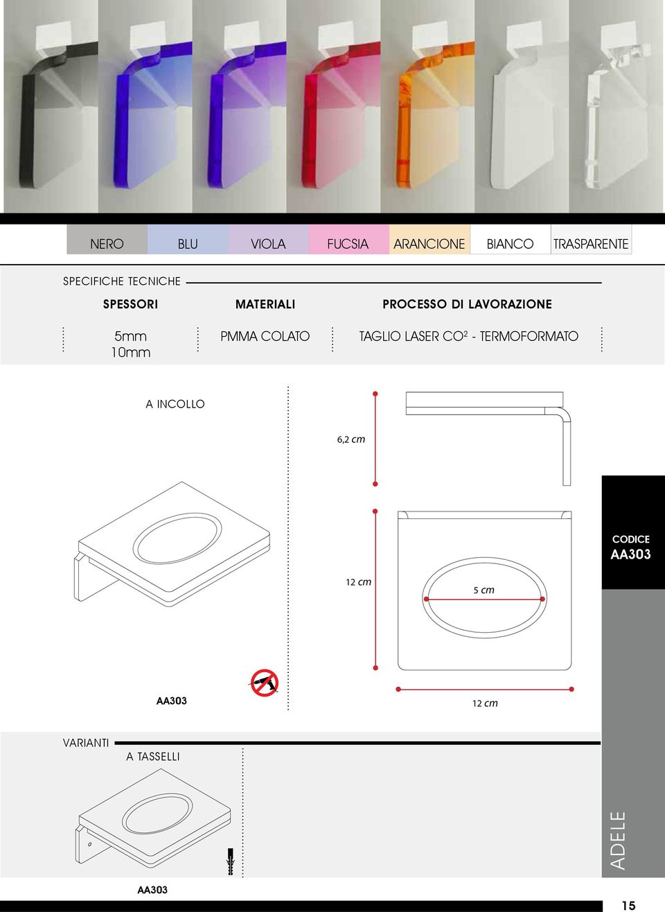 LASER CO 2 - TERMOFORMATO A INCOLLO 6,2 cm codice