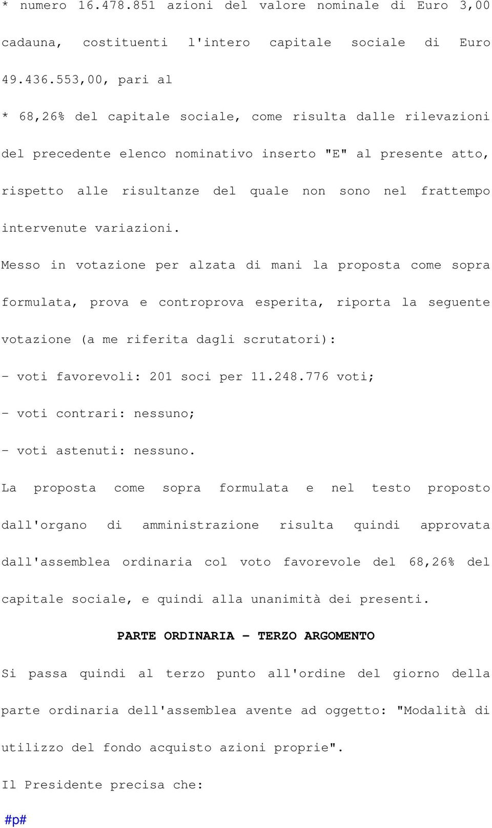 intervenute variazioni.