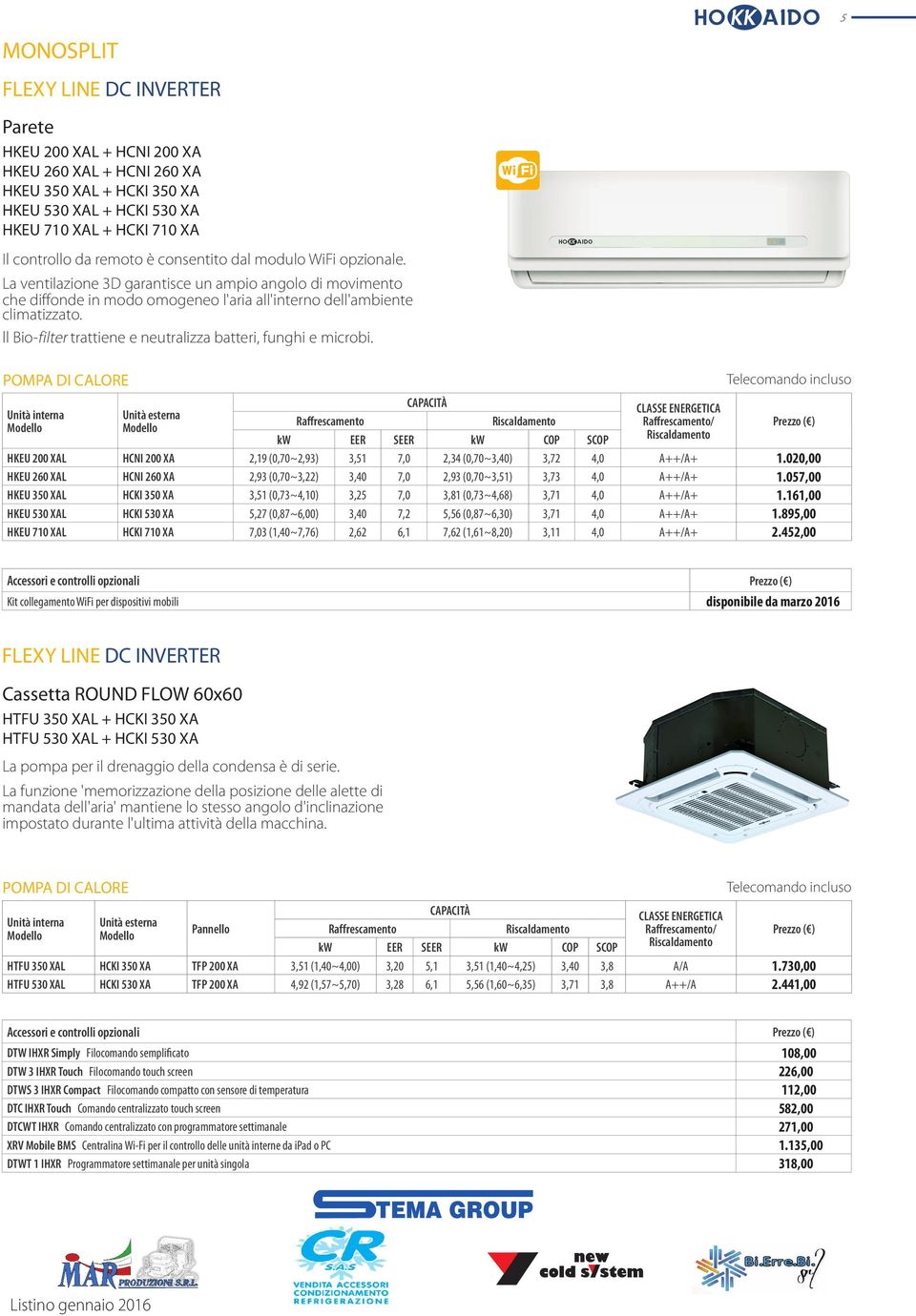 ll Bio-filter trattiene e neutralizza batteri, funghi e microbi. 5 / EER SEER COP SCOP HKEU 200 XAL HCNI 200 XA 2,19 (0,70~2,93) 3,51 7,0 2,34 (0,70~3,40) 3,72 4,0 A++/A+ 1.