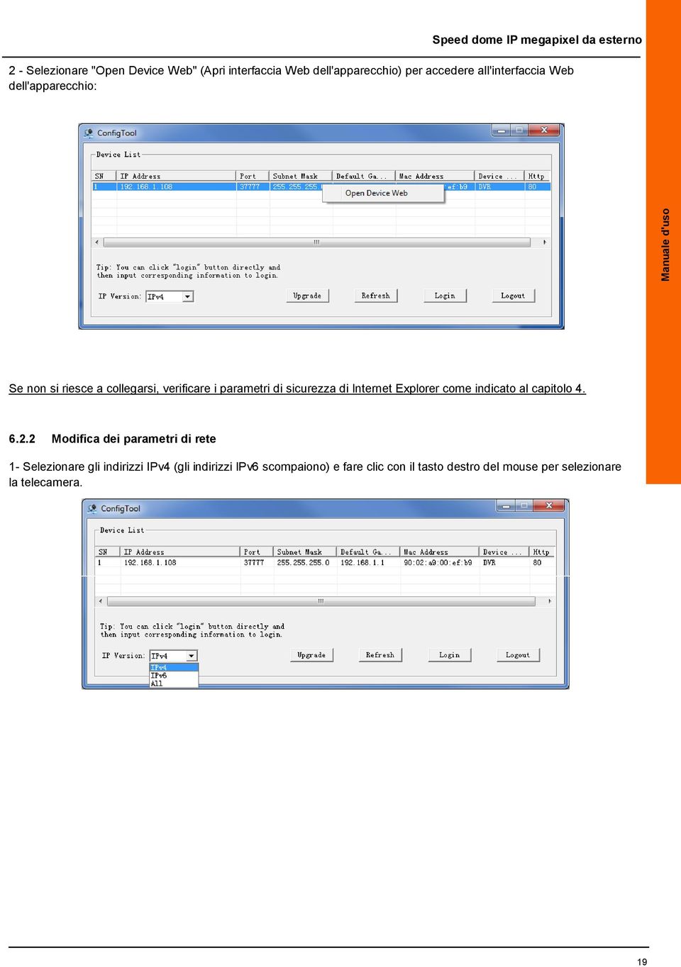 parametri di sicurezza di Internet Explrer cme indicat al capitl 4. 6.2.