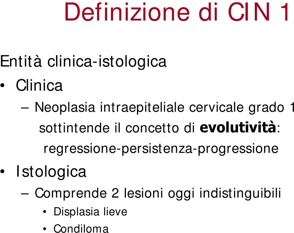 concetto di evolutività: regressione-persistenza-progressione