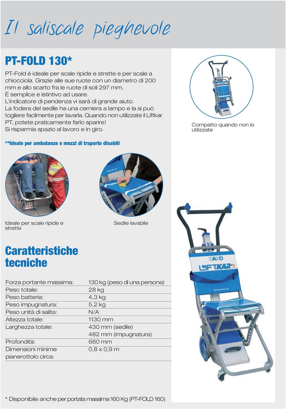 La fodera del sedile ha una cerniera a lampo e la si può togliere facilmente per lavarla. Quando non utilizzate il Liftkar PT, potete praticamente farlo sparire!