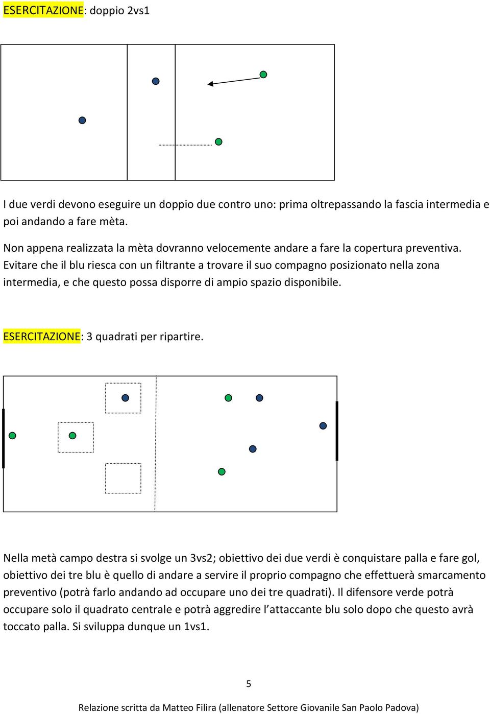 Evitare che il blu riesca con un filtrante a trovare il suo compagno posizionato nella zona intermedia, e che questo possa disporre di ampio spazio disponibile.