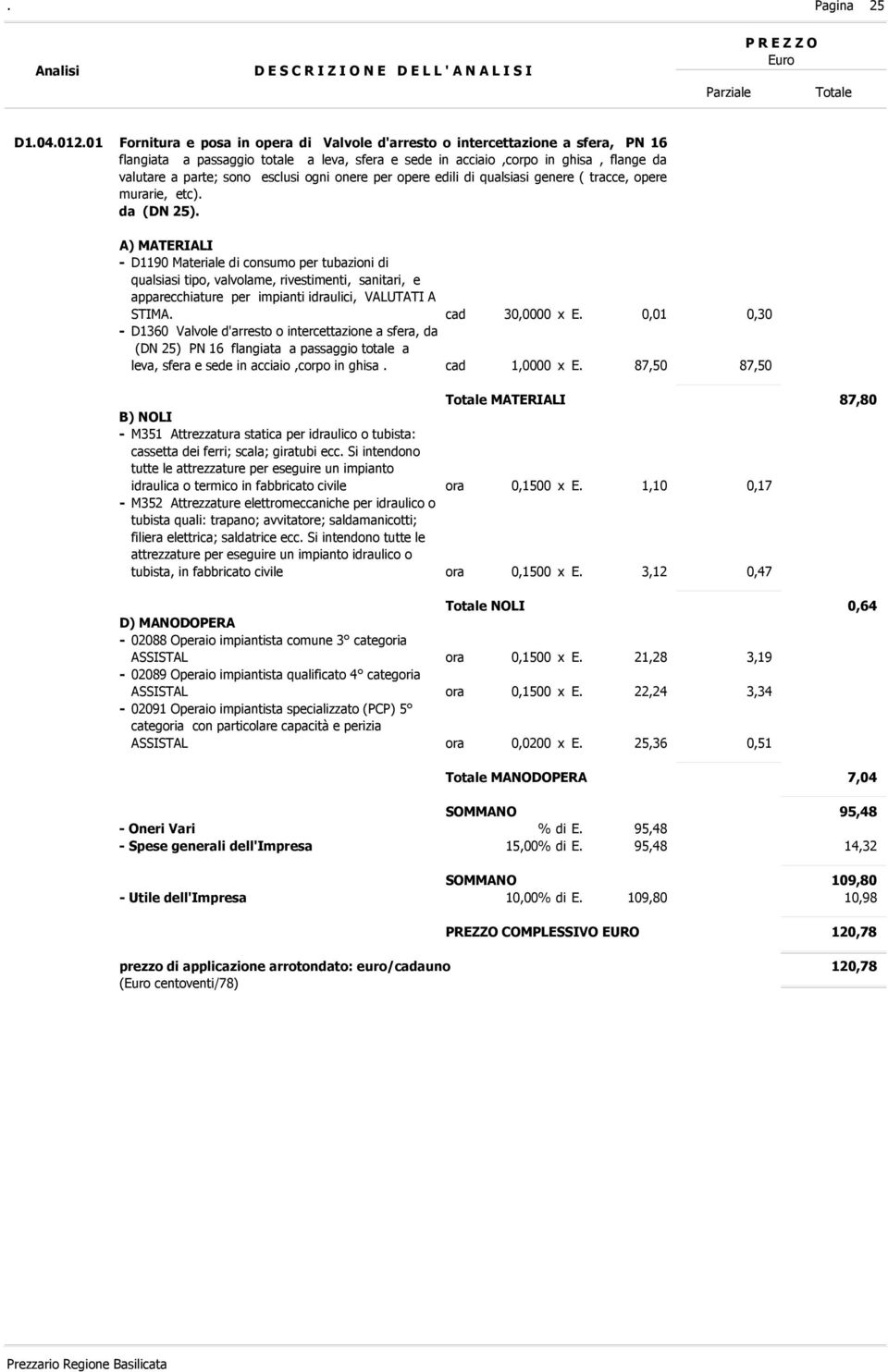 esclusi ogni onere per opere edili di qualsiasi genere ( tracce, opere murarie, etc). da (DN 25).