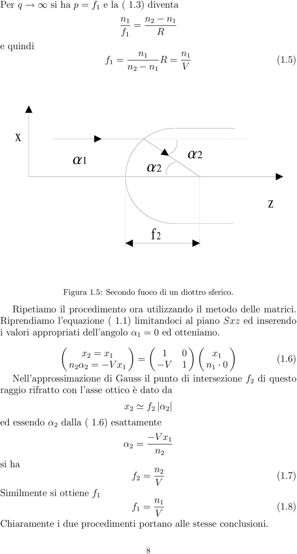 limitandoci al piano Sxz ed inserendo i valori appropriati dell angolo α = 0 ed otteniamo. ( x 2 = x = n 2 α 2 = V x ( 0 V ( x n 0 (.