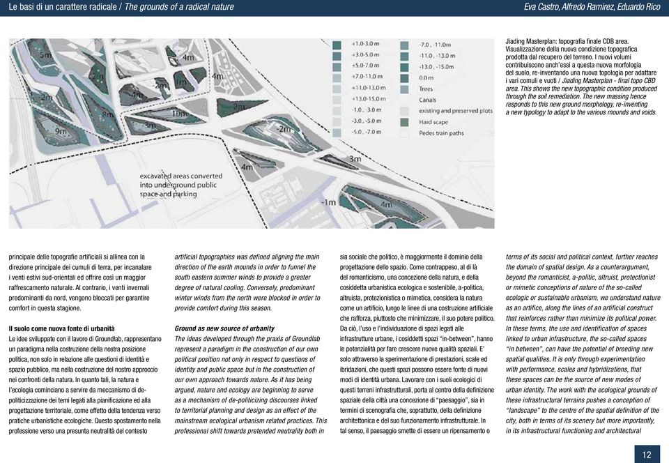 I nuovi volumi contribuiscono anch essi a questa nuova morfologia del suolo, re-inventando una nuova topologia per adattare i vari comuli e vuoti / Jiading Masterplan - final topo CBD area.