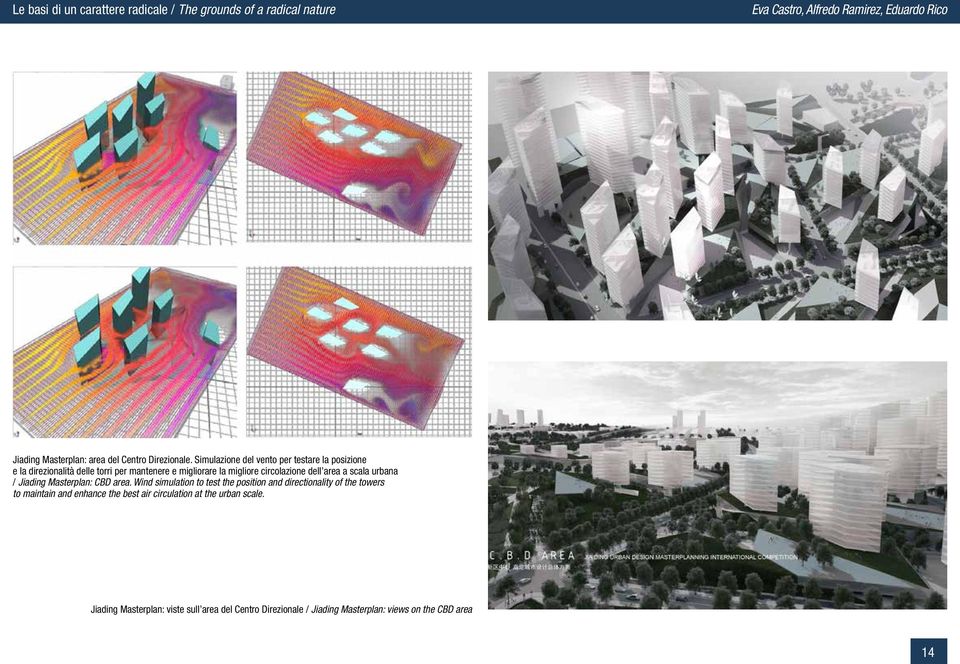 Simulazione del vento per testare la posizione e la direzionalità delle torri per mantenere e migliorare la migliore circolazione dell area a scala