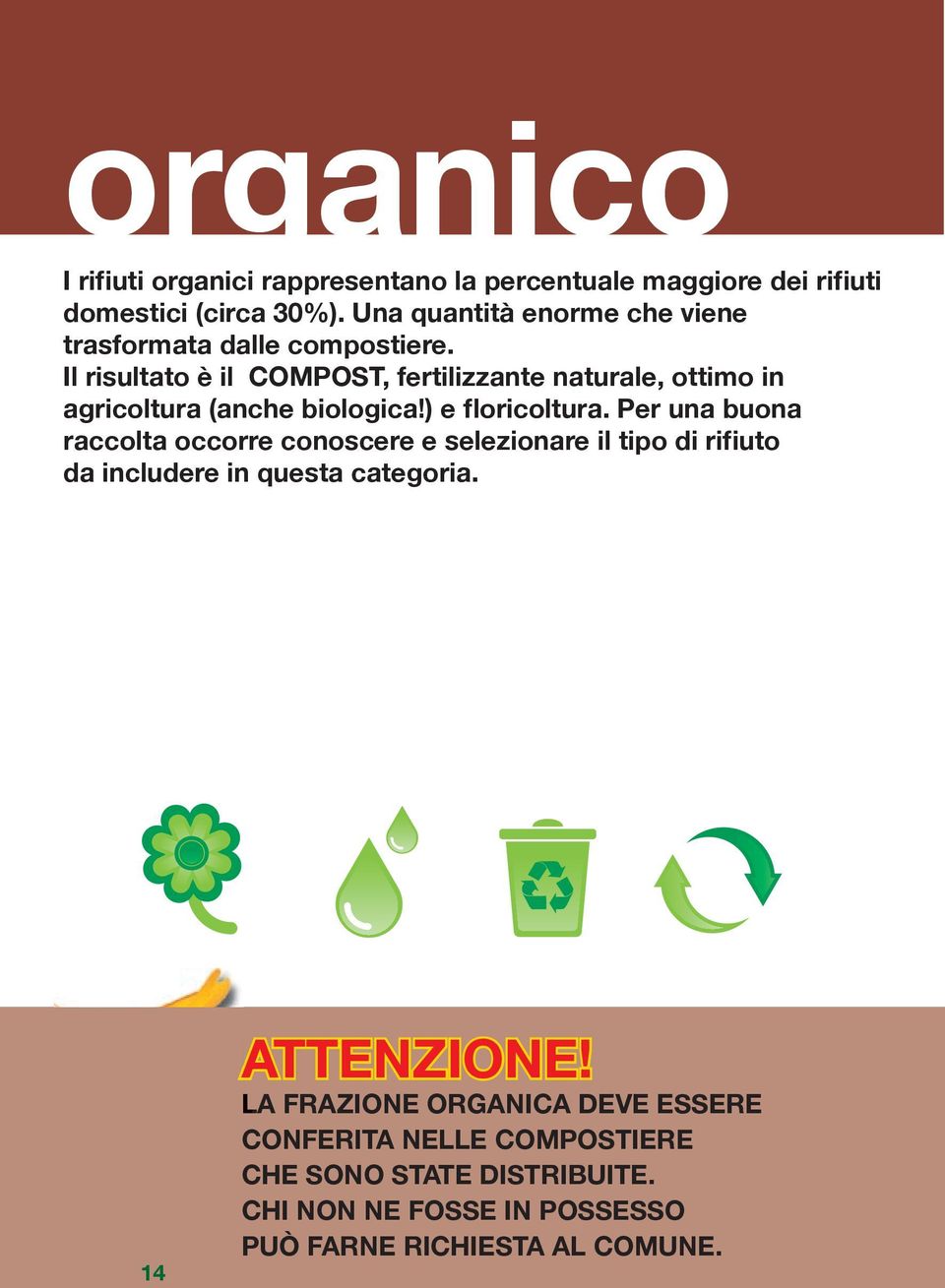 Il risultato è il COMPOST, fertilizzante naturale, ottimo in agricoltura (anche biologica!) e floricoltura.