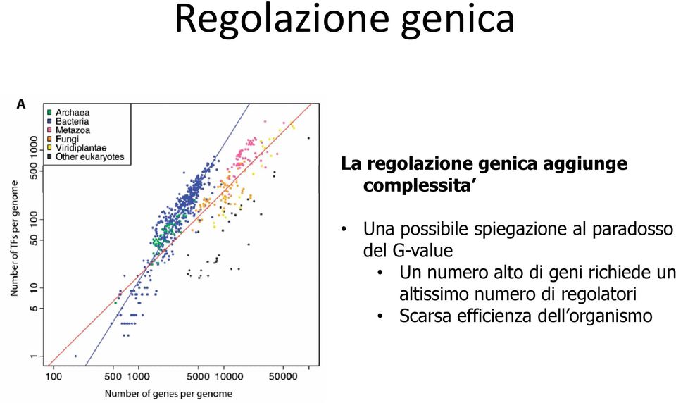 del G-value Un numero alto di geni richiede un