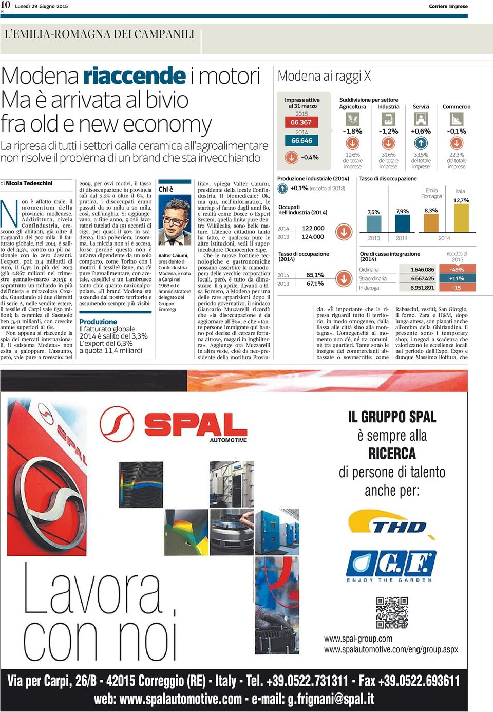 646-0,4% Suddivisione per settore Agricoltura Industria -1,8% 12,6% del totale imprese -1,2% 31,6% del totale imprese Servizi +0,6% 33,5% del totale imprese Commercio -0,1% 22,3% del totale imprese