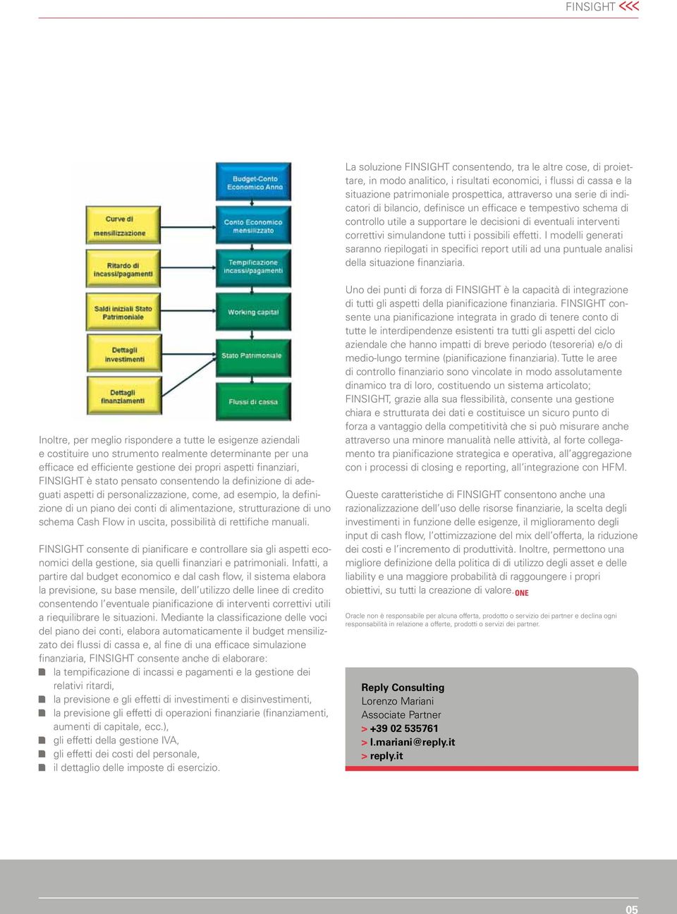 I modelli generati saranno riepilogati in specifici report utili ad una puntuale analisi della situazione finanziaria.