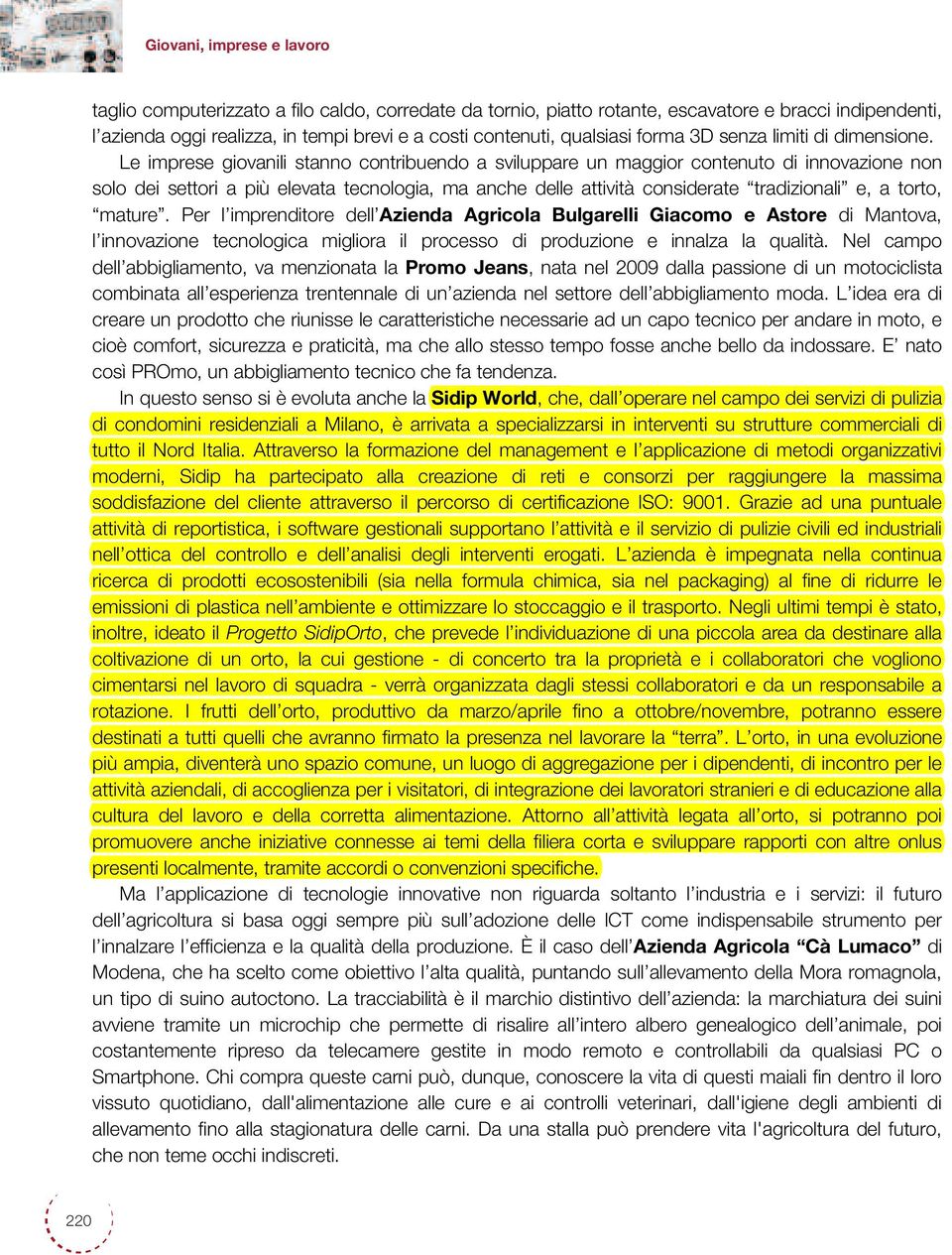 Le imprese giovanili stanno contribuendo a sviluppare un maggior contenuto di innovazione non solo dei settori a più elevata tecnologia, ma anche delle attività considerate tradizionali e, a torto,