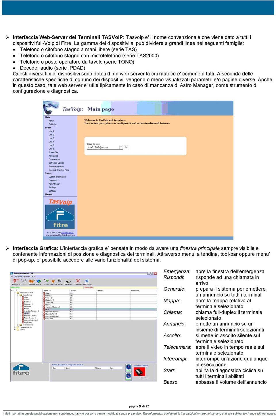 Telefono o posto operatore da tavolo (serie TONO) Decoder audio (serie IPDAD) Questi diversi tipi di dispositivi sono dotati di un web server la cui matrice e' comune a tutti.