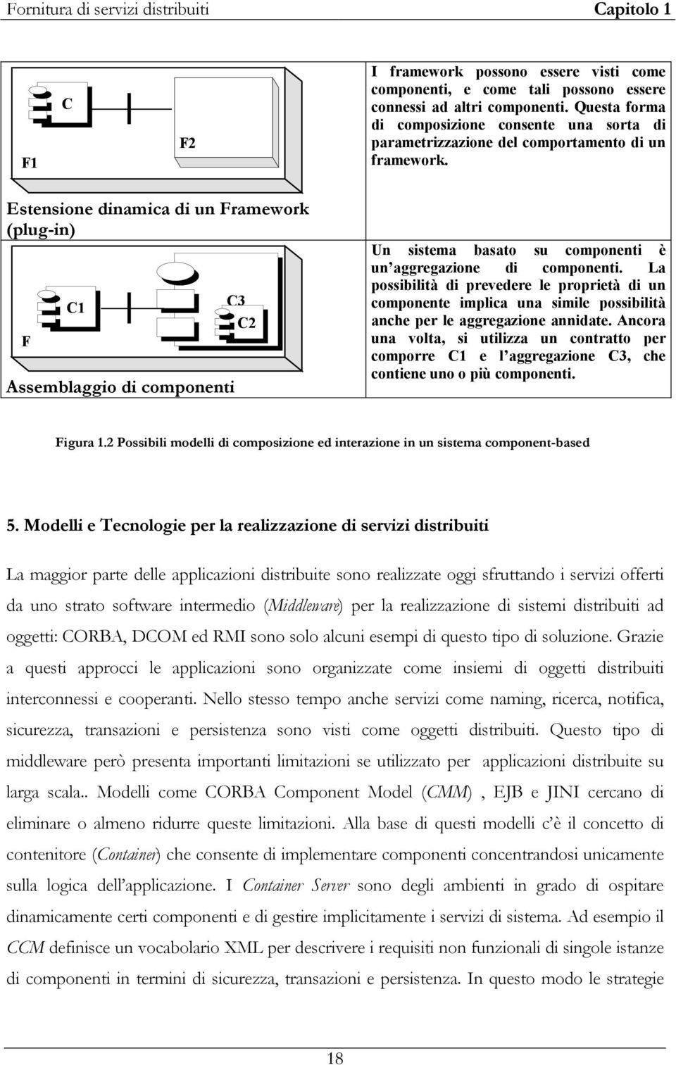 Estensione dinamica di un Framework (plug-in) F C1 Assemblaggio di componenti C3 C2 Un sistema basato su componenti è un aggregazione di componenti.