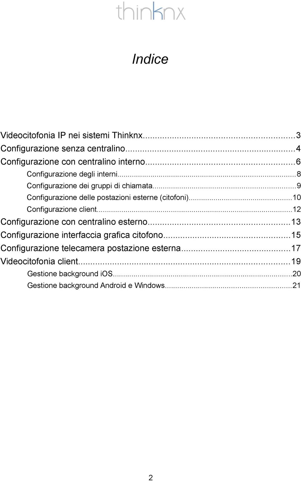 ..10 Configurazione client...12 Configurazione con centralino esterno...13 Configurazione interfaccia grafica citofono.